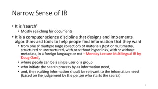 Information Retrieval Fundamentals - An introduction | PDF