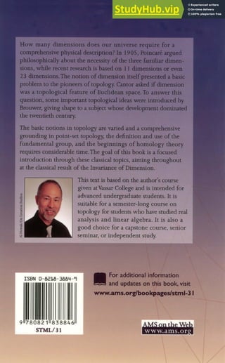 A First Course In Topology