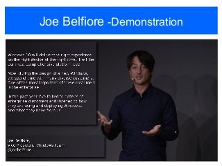 Joe Belfiore -Demonstration