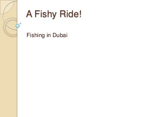 A Fishy Ride!
Fishing in Dubai
 