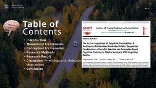 Multiple Center Rcts Sequential Aerobic Exercise and Cognitive Training for Stroke Recovery ...