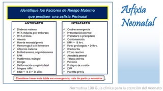 Normativa 108 Guía clínica para la atención del neonato
Asfixia
Neonatal
 