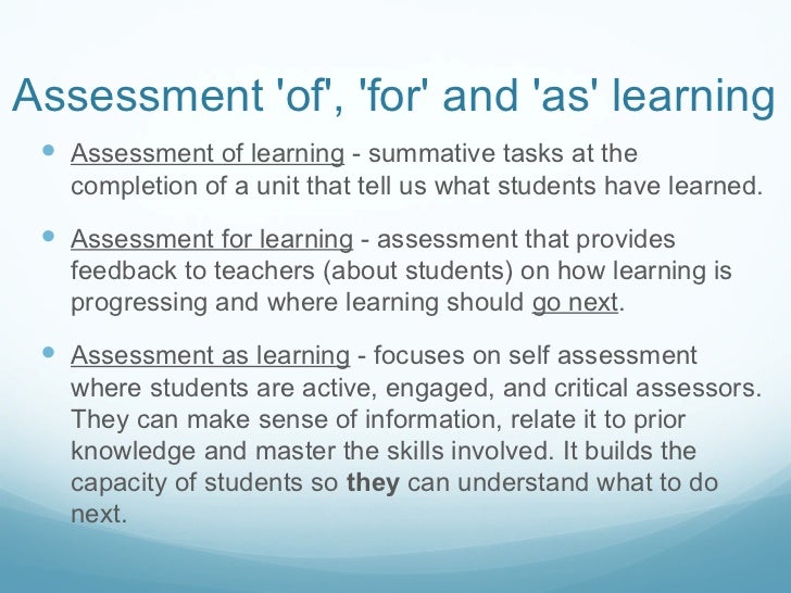 Assessment for learning