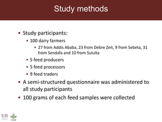 Aflatoxin analysis of dairy feeds in the Greater Addis Ababa milk shed, Ethiopia