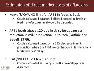 Direct market costs of aflatoxins in Kenyan dairy value chain