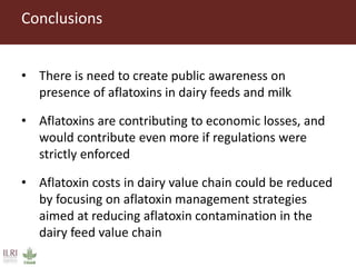 Direct market costs of aflatoxins in Kenyan dairy value chain