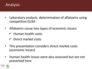 Direct market costs of aflatoxins in Kenyan dairy value chain