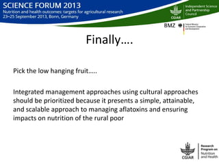 Integrated groundnut aflatoxin management