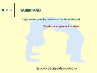 IES AGRA DE LEBORÍS-A LARACHA
SABER MÁIS
Clicade para reproducir o vídeo
https://www.youtube.com/watch?v=AtSxKWlmL84
 