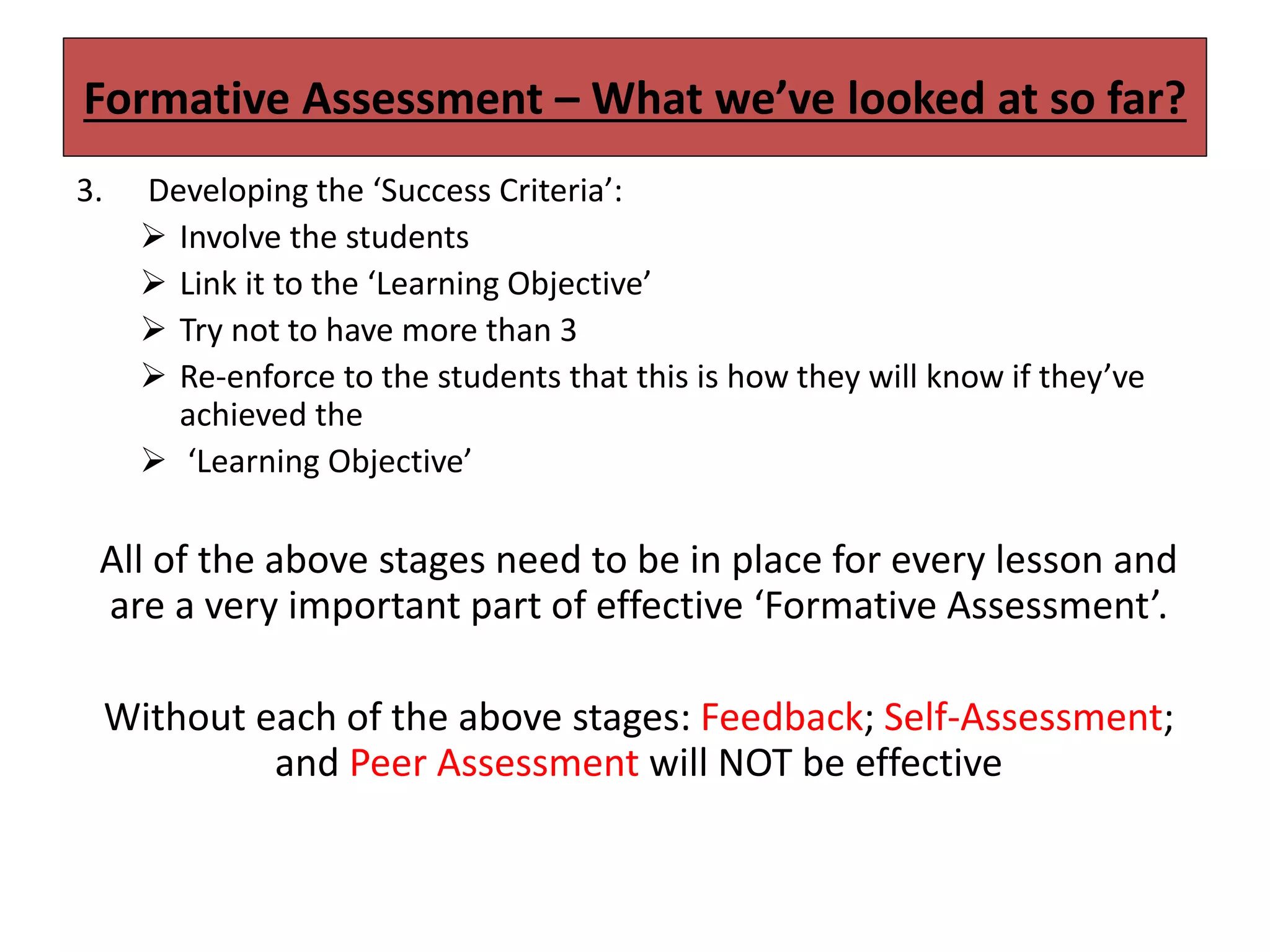Assessment For Learning - Formative Assessment | PPT