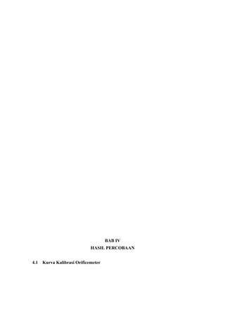 BAB IV
HASIL PERCOBAAN
4.1 Kurva Kalibrasi Orificemeter
 