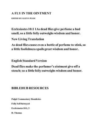 A Fly In The Ointment