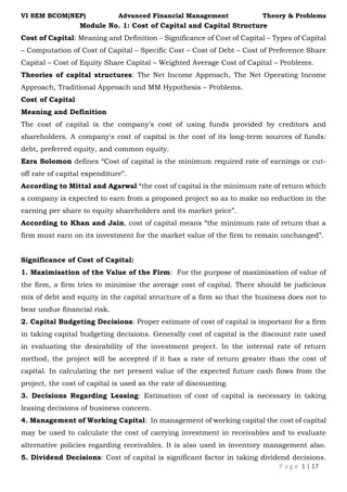 adavanced financial management materials | DOCX
