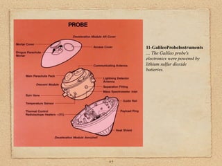 11-GalileoProbeInstruments
     … The Galileo probe's
     electronics were powered by
     lithium sulfur dioxide
     batteries.




45
 