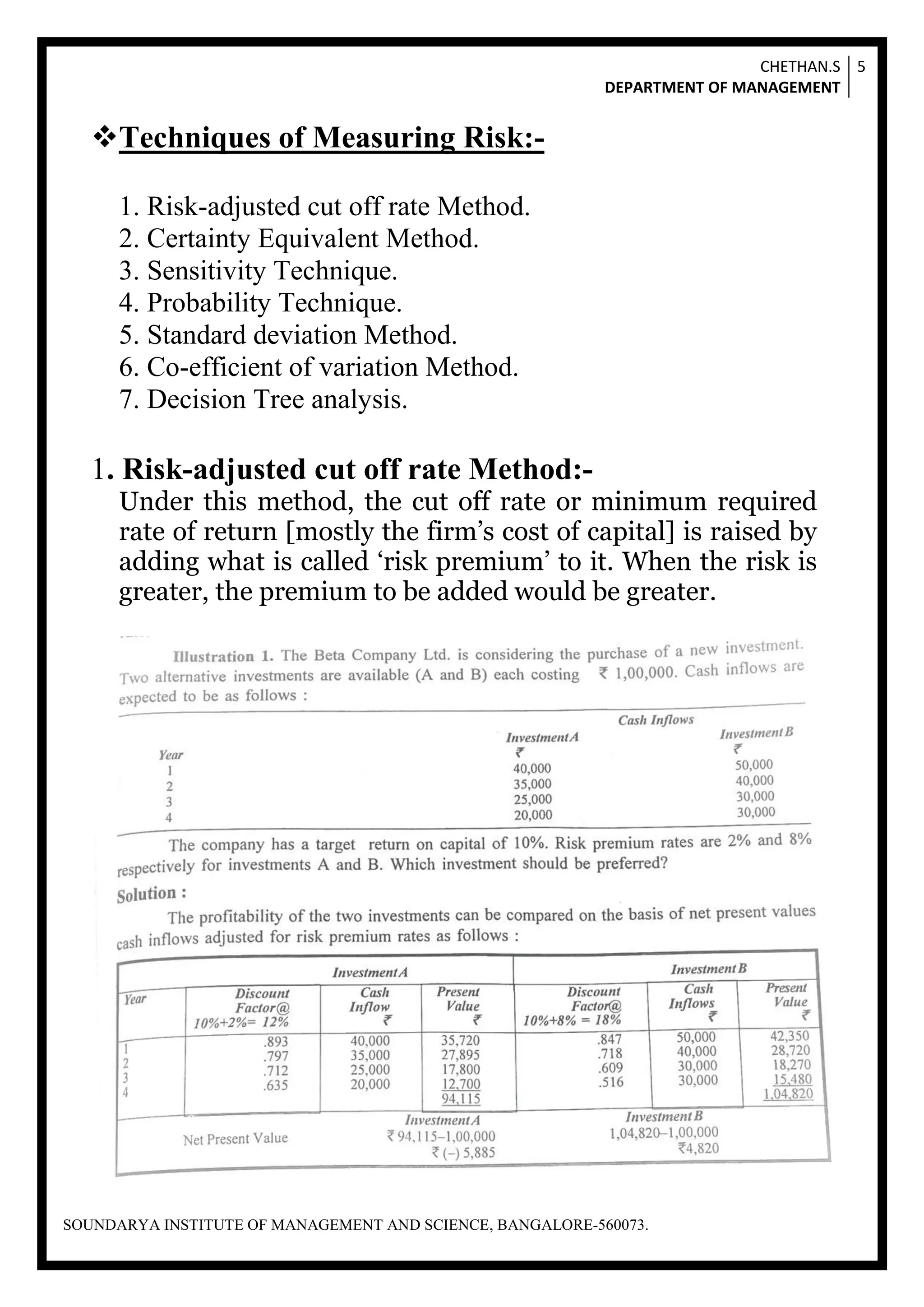 Cut Off Rate Advanced financial management notes | PDF