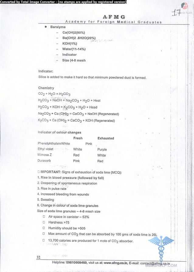 General anaesthesia AFMG Notes | PDF