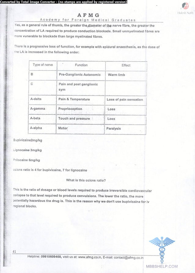 General anaesthesia AFMG Notes | PDF