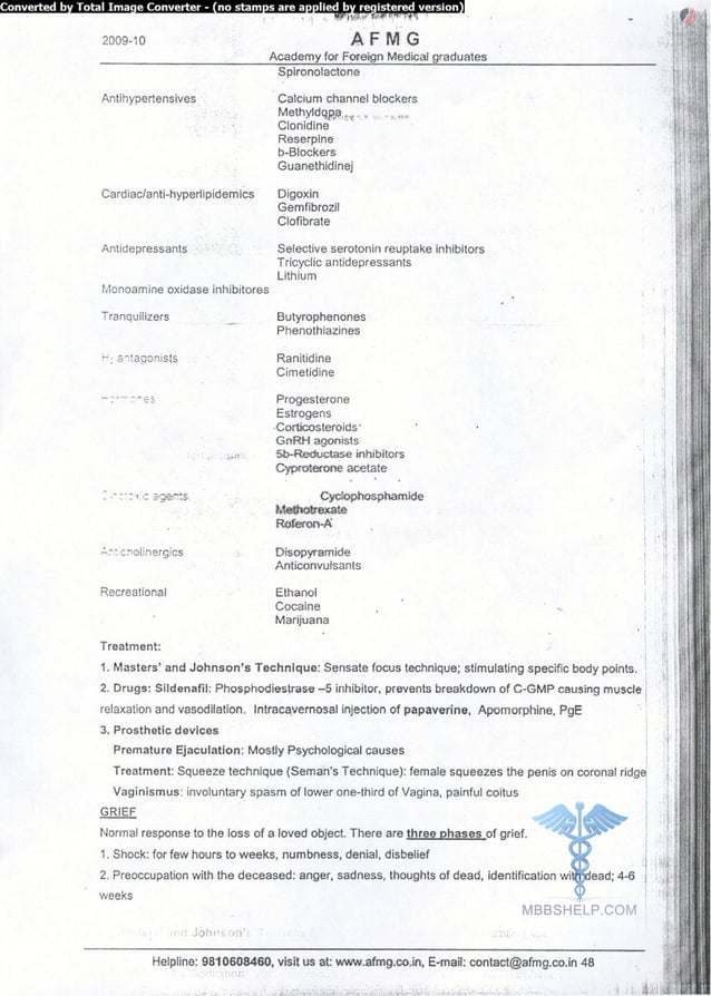 Psychiatrist AFMG Notes | PDF