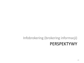 PERSPEKTYWY
Infobrokering (brokering informacji)
24
 