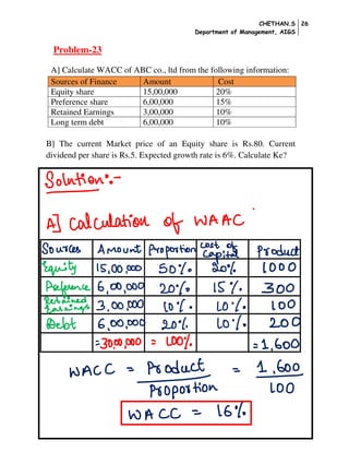 ACFM: Cost of Capital and Capital Structure PDF Notes | PDF