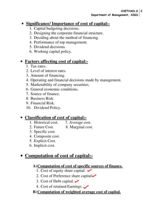 Advanced Financial Management (Cost of Capital and Capital Structure) | PDF