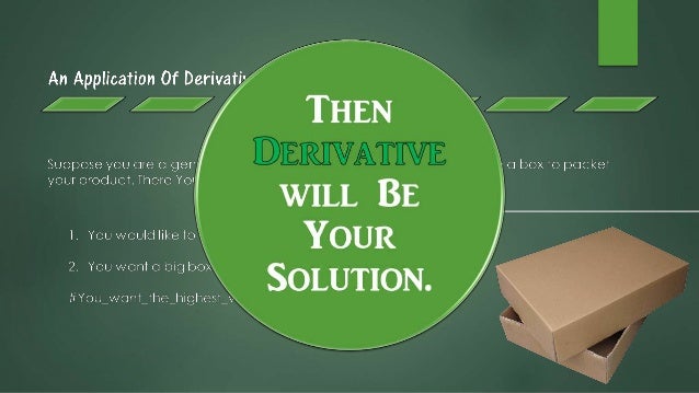 Application Of Derivative In Real Life.