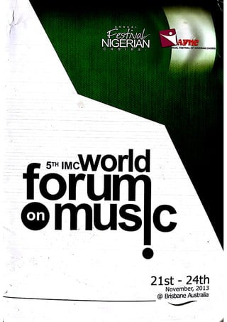 AFNC - 5TH IMC WORLD FORUM ON MUSIC