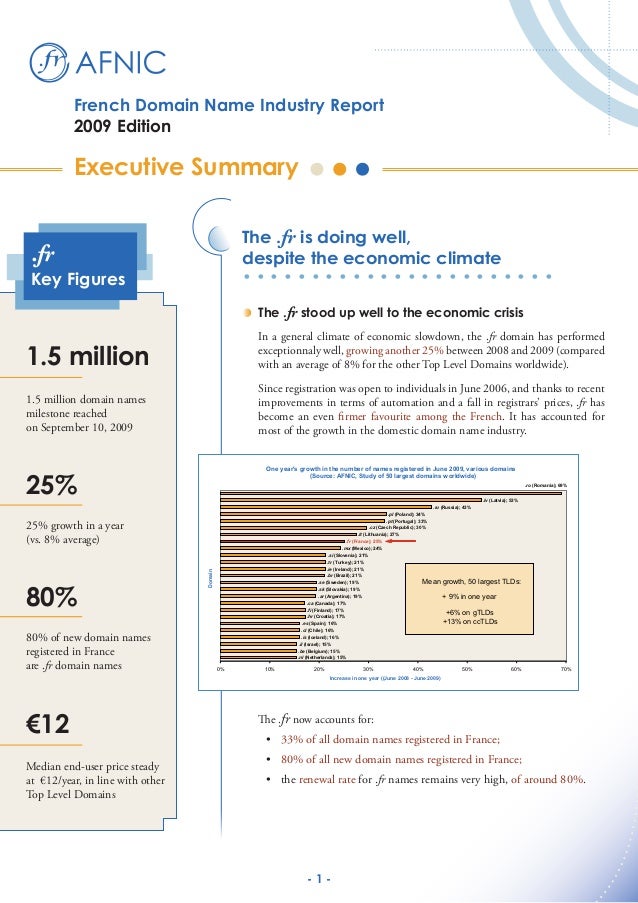 2009 French Domain Name Industry Report Images, Photos, Reviews