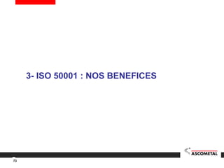 73
3- ISO 50001 : NOS BENEFICES
 