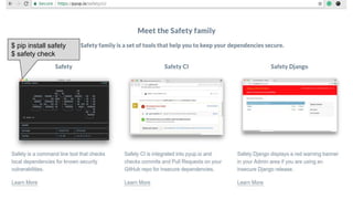 $ pip install safety
$ safety check
 
