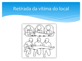 Retirada da vítima do local

 