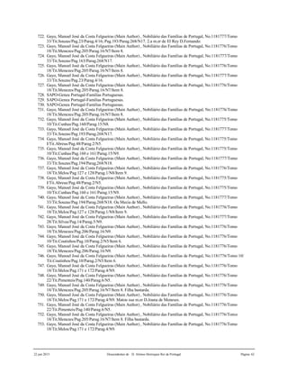 22 jun 2015 Descendentes de D. Afonso Henriques Rei de Portugal Página 62
722. Gayo, Manoel José da Costa Felgueiras (Main Author) , Nobiliário das Famílias de Portugal, No.1181777/Tomo
33/Tit.Souzas/Pag.23/Parag.4/16; Pag.193/Parag.268/N17. 2.a m.er de El Rey D.Fernando.
723. Gayo, Manoel José da Costa Felgueiras (Main Author) , Nobiliário das Famílias de Portugal, No.1181776/Tomo
18/Tit.Menezes/Pag.205/Parag.16/N7/Item 8.
724. Gayo, Manoel José da Costa Felgueiras (Main Author) , Nobiliário das Famílias de Portugal, No.1181777/Tomo
33/Tit.Souzas/Pag.163/Parag.268/N17.
725. Gayo, Manoel José da Costa Felgueiras (Main Author) , Nobiliário das Famílias de Portugal, No.1181776/Tomo
18/Tit.Menezes/Pag.205/Parag.16/N7/Item 8.
726. Gayo, Manoel José da Costa Felgueiras (Main Author) , Nobiliário das Famílias de Portugal, No.1181777/Tomo
33/Tit.Souzas/Pag.23/Parag.4/16.
727. Gayo, Manoel José da Costa Felgueiras (Main Author) , Nobiliário das Famílias de Portugal, No.1181776/Tomo
18/Tit.Menezes/Pag.205/Parag.16/N7/Item 8.
728. SAPO-Genea Portugal-Familias Portuguesas.
729. SAPO-Genea Portugal-Familias Portuguesas.
730. SAPO-Genea Portugal-Familias Portuguesas.
731. Gayo, Manoel José da Costa Felgueiras (Main Author) , Nobiliário das Famílias de Portugal, No.1181776/Tomo
18/Tit.Menezes/Pag.205/Parag.16/N7/Item 8.
732. Gayo, Manoel José da Costa Felgueiras (Main Author) , Nobiliário das Famílias de Portugal, No.1181775/Tomo
10/Tit.Cunhas/Pag.160/Parag.15/N8.
733. Gayo, Manoel José da Costa Felgueiras (Main Author) , Nobiliário das Famílias de Portugal, No.1181777/Tomo
33/Tit.Souzas/Pag.193/Parag.268/N17.
734. Gayo, Manoel José da Costa Felgueiras (Main Author) , Nobiliário das Famílias de Portugal, No.1181775/Tomo
I/Tit.Abreus/Pag.48/Parag.2/N5.
735. Gayo, Manoel José da Costa Felgueiras (Main Author) , Nobiliário das Famílias de Portugal, No.1181775/Tomo
10/Tit.Cunhas/Pag.160 e 161/Parag.15/N9.
736. Gayo, Manoel José da Costa Felgueiras (Main Author) , Nobiliário das Famílias de Portugal, No.1181777/Tomo
33/Tit.Souzas/Pag.194/Parag.268/N18.
737. Gayo, Manoel José da Costa Felgueiras (Main Author) , Nobiliário das Famílias de Portugal, No.1181776/Tomo
18/Tit.Melos/Pag.127 e 128/Parag.1/N8/Item 9.
738. Gayo, Manoel José da Costa Felgueiras (Main Author) , Nobiliário das Famílias de Portugal, No.1181775/Tomo
I/Tit.Abreus/Pag.48/Parag.2/N5.
739. Gayo, Manoel José da Costa Felgueiras (Main Author) , Nobiliário das Famílias de Portugal, No.1181775/Tomo
10/Tit.Cunhas/Pag.160 e 161/Parag.15/N9.
740. Gayo, Manoel José da Costa Felgueiras (Main Author) , Nobiliário das Famílias de Portugal, No.1181777/Tomo
33/Tit.Souzas/Pag.194/Parag.268/N18. Ou Mecia de Mello.
741. Gayo, Manoel José da Costa Felgueiras (Main Author) , Nobiliário das Famílias de Portugal, No.1181776/Tomo
18/Tit.Melos/Pag.127 e 128/Parag.1/N8/Item 9.
742. Gayo, Manoel José da Costa Felgueiras (Main Author) , Nobiliário das Famílias de Portugal, No.1181777/Tomo
28/Tit.Silvas/Pag.14/Parag.5/N9.
743. Gayo, Manoel José da Costa Felgueiras (Main Author) , Nobiliário das Famílias de Portugal, No.1181776/Tomo
18/Tit.Menezes/Pag.206/Parag.16/N9.
744. Gayo, Manoel José da Costa Felgueiras (Main Author) , Nobiliário das Famílias de Portugal, No.1181776/Tomo
10/Tit.Coutinhos/Pag.10/Parag.2/N5/Item 6.
745. Gayo, Manoel José da Costa Felgueiras (Main Author) , Nobiliário das Famílias de Portugal, No.1181776/Tomo
18/Tit.Menezes/Pag.206/Parag.16/N9.
746. Gayo, Manoel José da Costa Felgueiras (Main Author) , Nobiliário das Famílias de Portugal, No.1181776/Tomo 10/
Tit.Coutinhos/Pag.10/Parag.2/N5/Item 6.
747. Gayo, Manoel José da Costa Felgueiras (Main Author) , Nobiliário das Famílias de Portugal, No.1181776/Tomo
18/Tit.Melos/Pag.171 e 172/Parag.4/N9.
748. Gayo, Manoel José da Costa Felgueiras (Main Author) , Nobiliário das Famílias de Portugal, No.1181776/Tomo
22/Tit.Pimenteis/Pag.140/Parag.6/N5.
749. Gayo, Manoel José da Costa Felgueiras (Main Author) , Nobiliário das Famílias de Portugal, No.1181776/Tomo
18/Tit.Menezes/Pag.205/Parag.16/N7/Item 8. Filha bastarda.
750. Gayo, Manoel José da Costa Felgueiras (Main Author) , Nobiliário das Famílias de Portugal, No.1181776/Tomo
18/Tit.Melos/Pag.171 e 172/Parag.4/N9. Matou sua m.er D.Joana de Meneses.
751. Gayo, Manoel José da Costa Felgueiras (Main Author) , Nobiliário das Famílias de Portugal, No.1181776/Tomo
22/Tit.Pimenteis/Pag.140/Parag.6/N5.
752. Gayo, Manoel José da Costa Felgueiras (Main Author) , Nobiliário das Famílias de Portugal, No.1181776/Tomo
18/Tit.Menezes/Pag.205/Parag.16/N7/Item 8. Filha bastarda.
753. Gayo, Manoel José da Costa Felgueiras (Main Author) , Nobiliário das Famílias de Portugal, No.1181776/Tomo
18/Tit.Melos/Pag.171 e 172/Parag.4/N9.
 