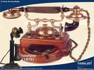 A força da tecnologia




                         Telefone
                         (1876)

©   2009 – Claudio Nasajon (claudio@nasajon.com.br)
 