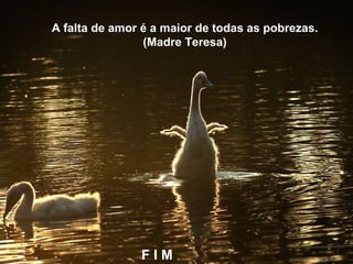 A falta de amor é a maior de todas as pobrezas.
                (Madre Teresa)




               FIM
 