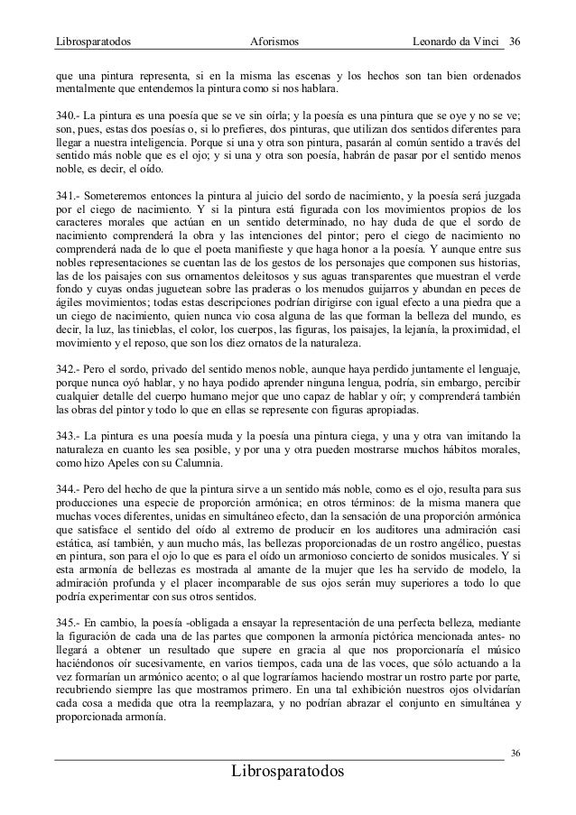 Aforismos Libro Leonardo Da Vinci