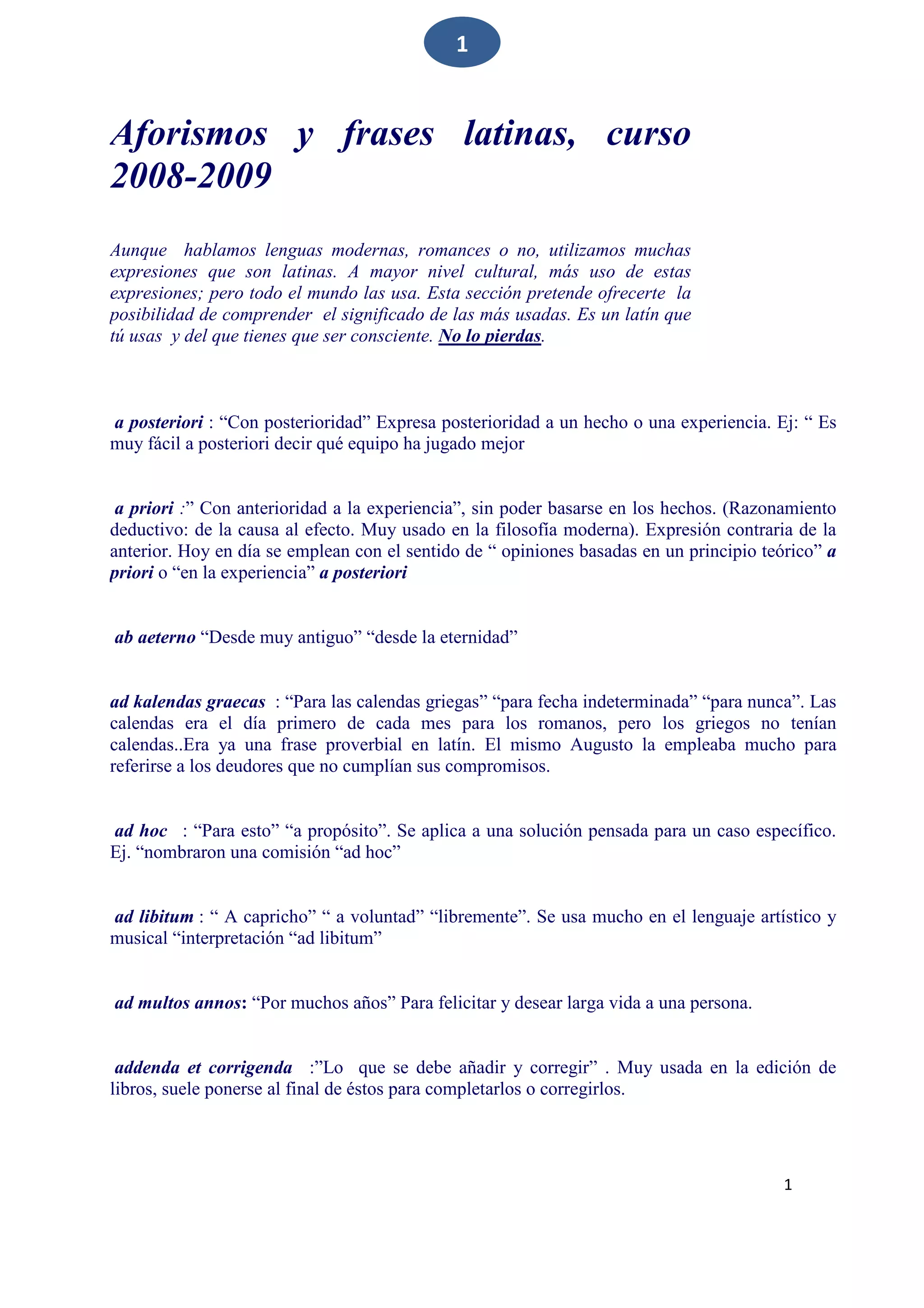 Aforismos y frases_latinas | PDF