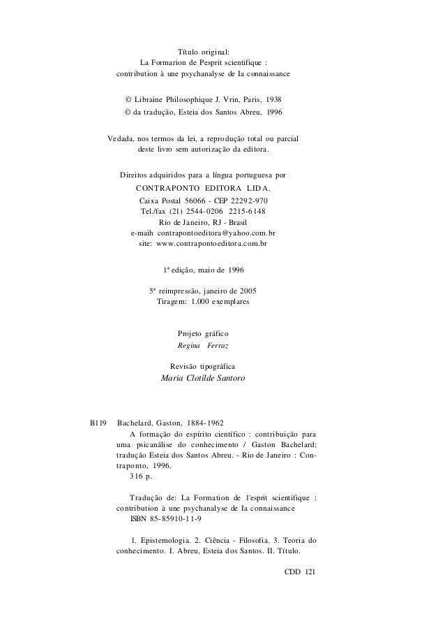 A formação do espírito cientifico - Gaston Bachelard ...