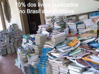 70% dos livros publicados
no Brasil são didáticos
 