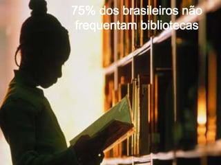 75% dos brasileiros não
frequentam bibliotecas
 