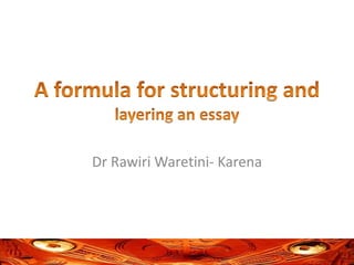 Dr Rawiri Waretini- Karena
 