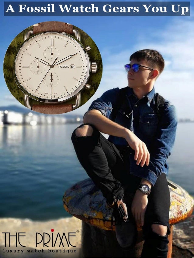 fossil watch with gears showing