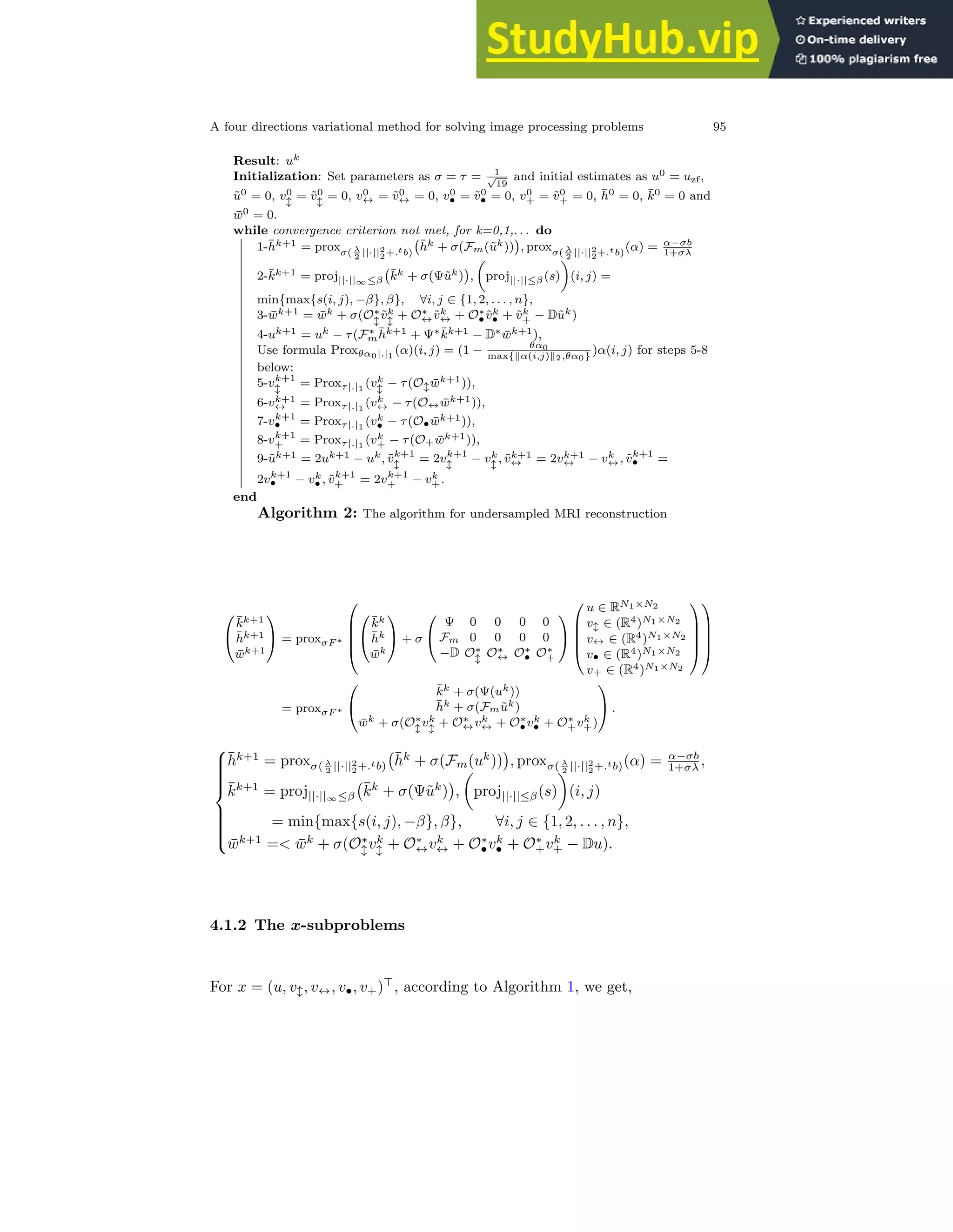 A Four Directions Variational Method For Solving Image Processing ...