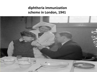 diphtheria immunization
scheme in London, 1941
31
 