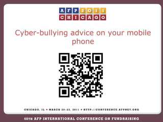 Cyber-bullying advice on your mobile phone 