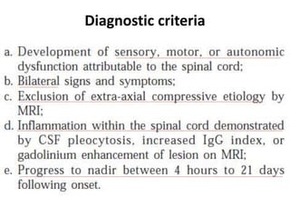 Diagnostic criteria
 