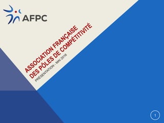 ASSOCIATION
FRANÇAISE
DES
PÔLES
DE
COMPÉTITIVITÉ
PRÉSENTATIO
N
- M
AI 2016
1
 