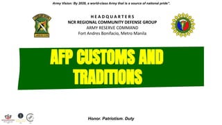 AFP Customs and Traditions to our country | PDF