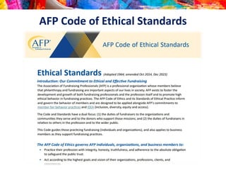 AFP Lunch N Learn - Keeping Ethics At The Heart of Fundraising: Doing ...