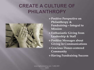 Special EventsAnnual CampaignsMajorCapital CampaignsINTEGRATED PROGRAMNew ParadigmDONORPlanned & Bequestwww.mgifundraising.com  1-800-387-9840