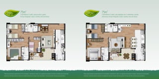 Planta                           75m2                                                                                                                   Planta
                                                                                                                                                             OPÇÃO                                 75m2
     TIPO                             3 dormitórios (1 suíte), sala de estar e jantar,
                                      terraço integrado à sala e cozinha, área de serviço
                                                                                                                                                                                                   2 dormitórios (1 suíte), sala ampliada com 3 ambientes, cozinha
                                                                                                                                                                                                   americana, terraço integrado à sala e cozinha, área de serviço




Planta-tipo ilustrada do apartamento de 75 m2 privativos, 3 dormitórios (1 suíte), com sugestão de decoração. Os móveis e utensílios são de dimensões   Planta-opção ilustrada do apartamento de 75 m2 privativos, 2 dormitórios (1 suíte), com sugestão de decoração. Os móveis e utensílios são de dimensões
comerciais e não fazem parte do contrato. As medidas são internas e de face a face das paredes. O terraço terá infra-estrutura para grill elétrico.     comerciais e não fazem parte do contrato. As medidas são internas e de face a face das paredes.O terraço terá infra-estrutura para grill elétrico.
 
